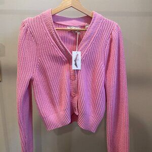 Jessica Simpson Pink Cable Knit Cardigan